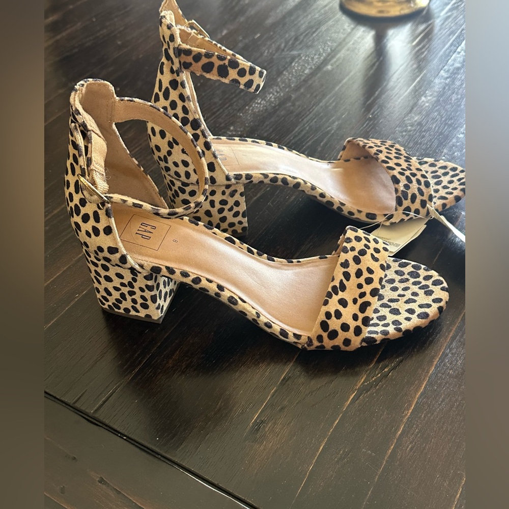 LOFT Brown and Black Heels with Animal Print